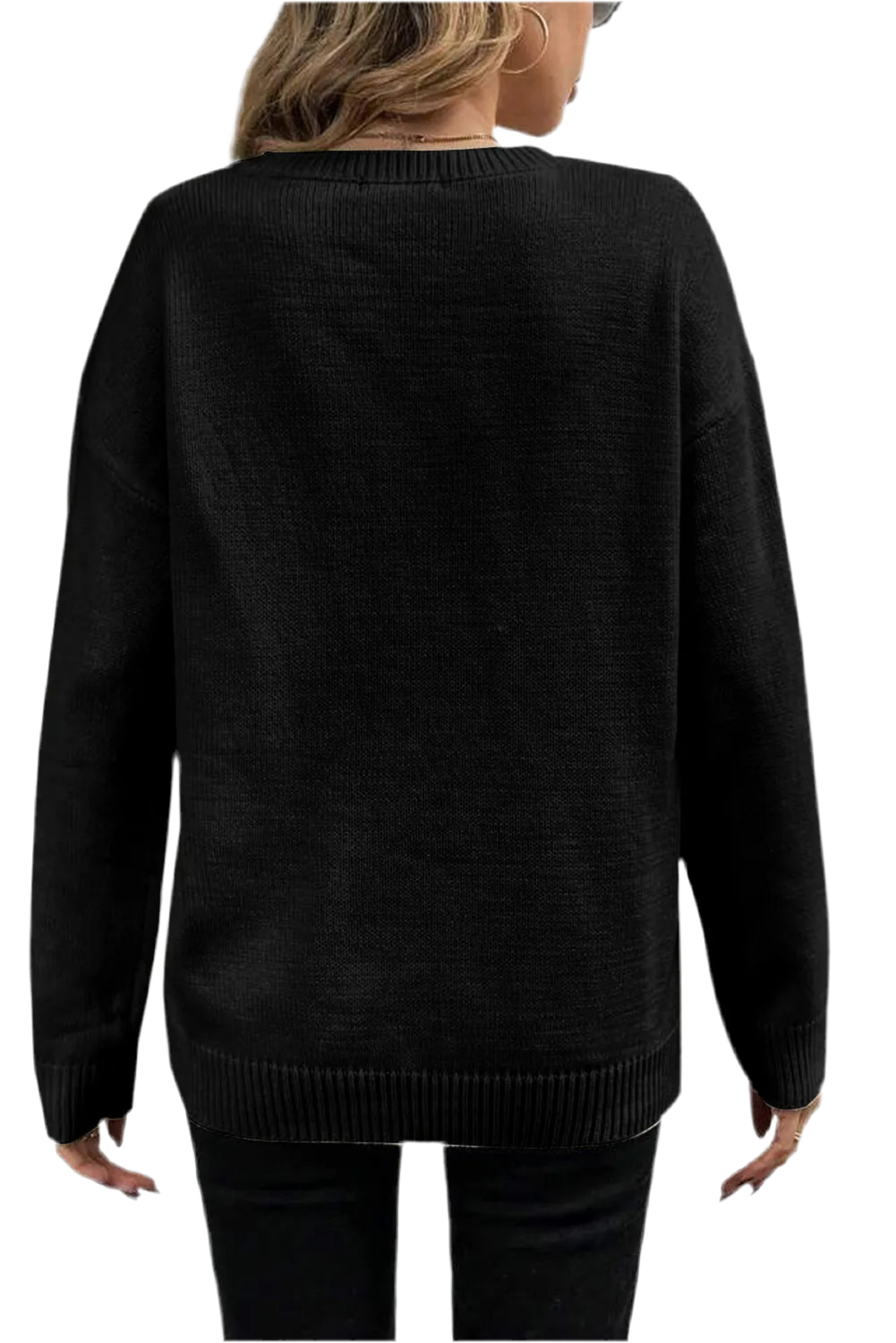 BOO Round Neck Long Sleeve Sweater