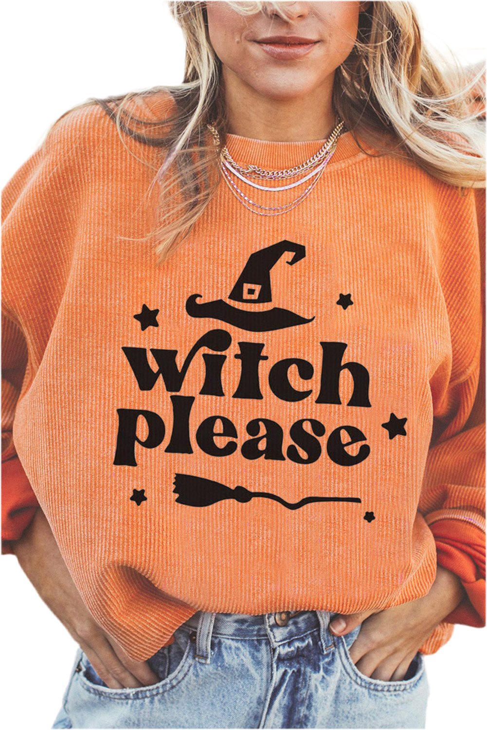 WITCH PLEASE Graphic Dropped Shoulder Sweatshirt