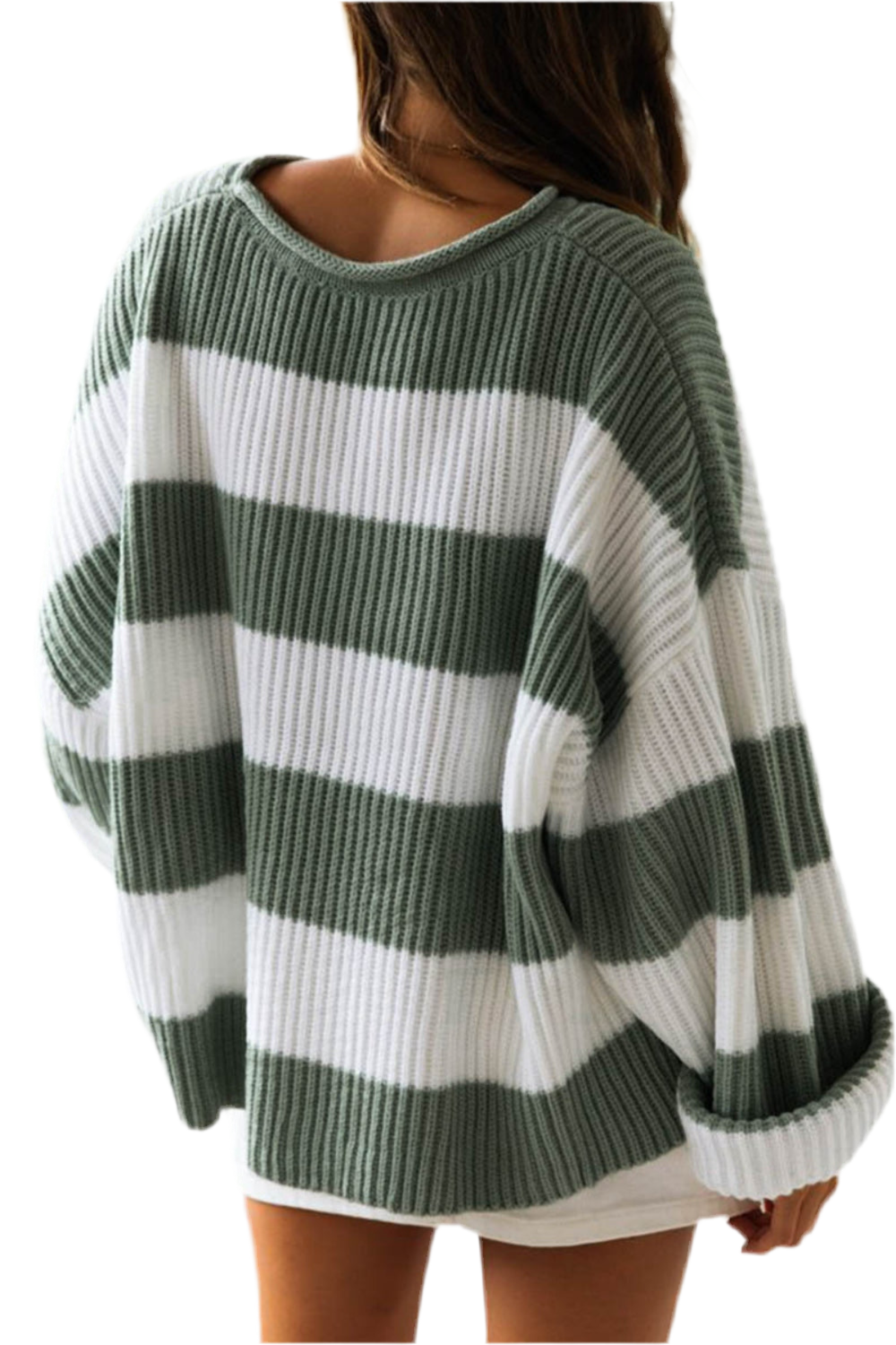 Striped Round Neck Long Sleeve Sweater