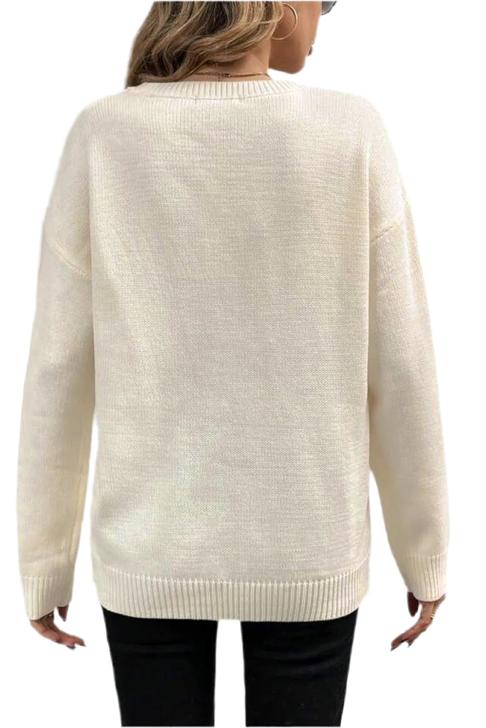 BOO Round Neck Long Sleeve Sweater